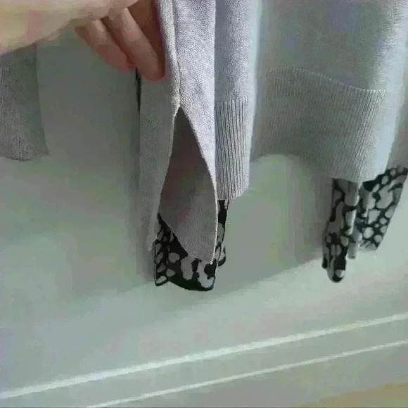 VERVE AMI | Women's Light Grey Long Sleeved  Crewneck with Scarf Sweater… - Picture 4 of 4